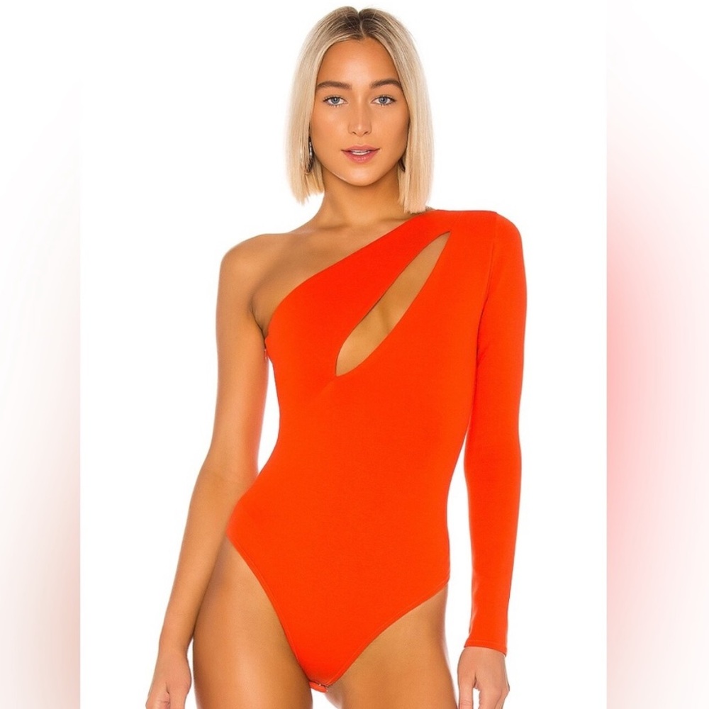 NWT! NBD Aaliyah Bodysuit Red Orange
